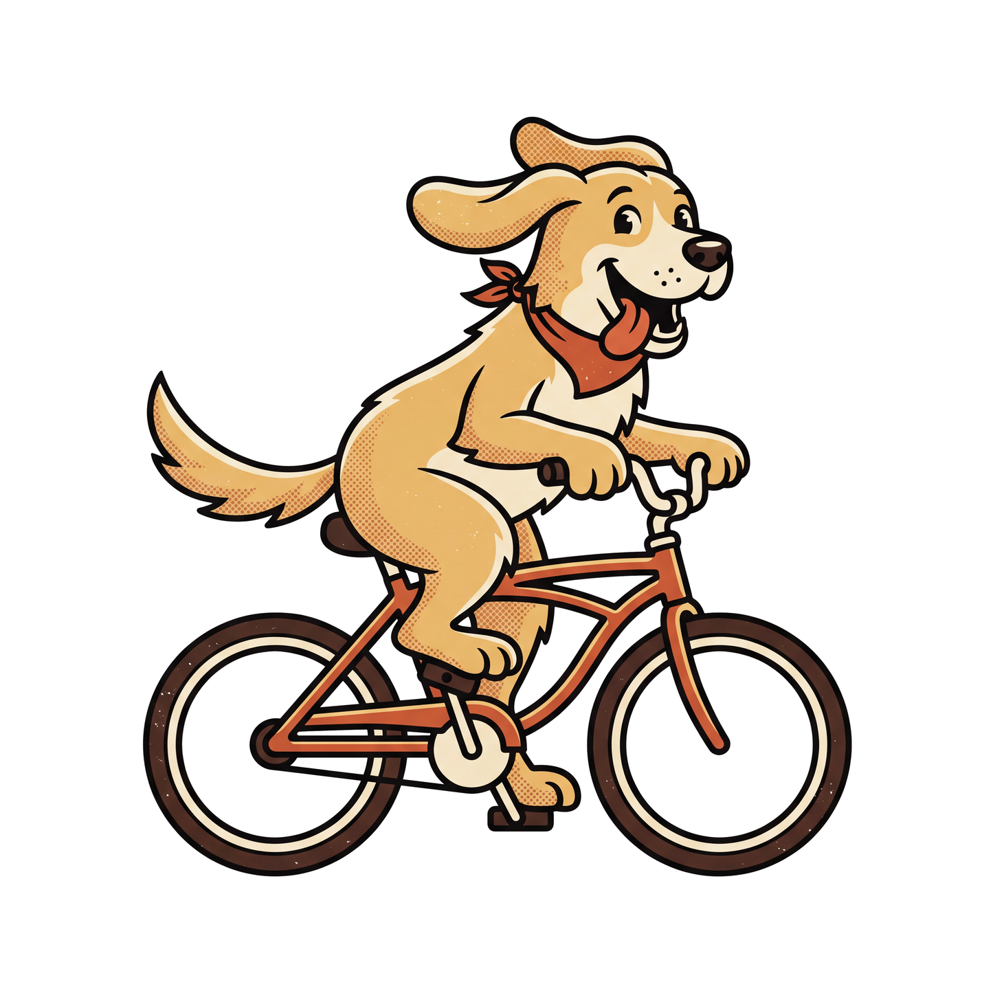 Golden Retriever on a Bike - full design