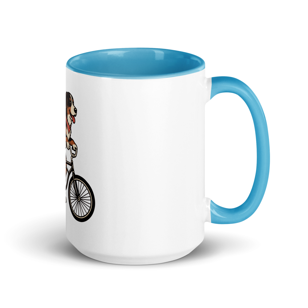Bernese Mountain Dog on a Bike Ceramic Mug
