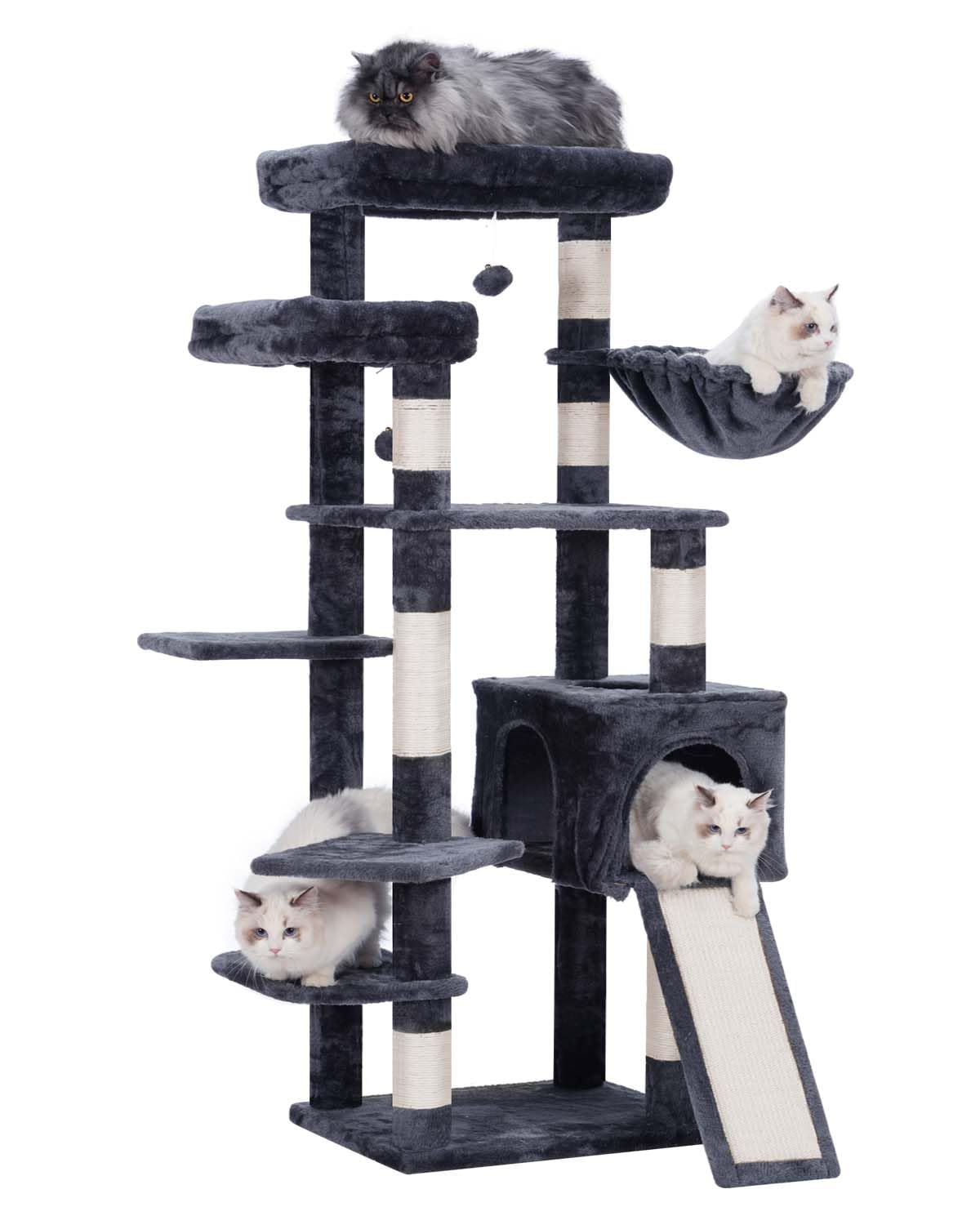 Hey-brother 62.6" Cat Tree with Hammock