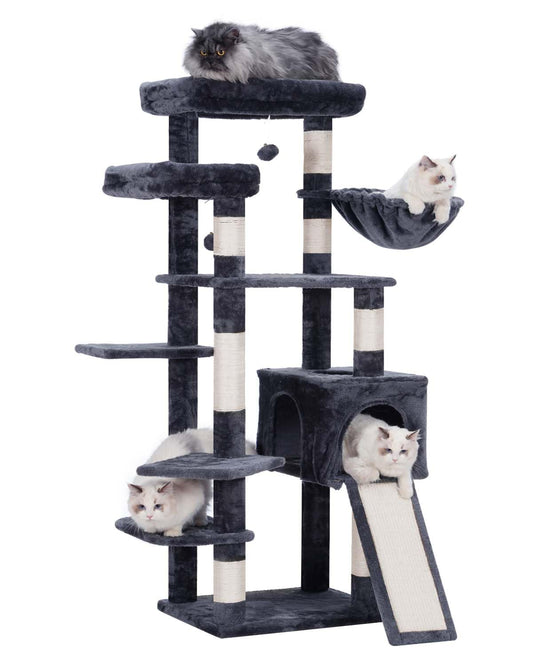 Hey-brother 62.6" Cat Tree with Hammock