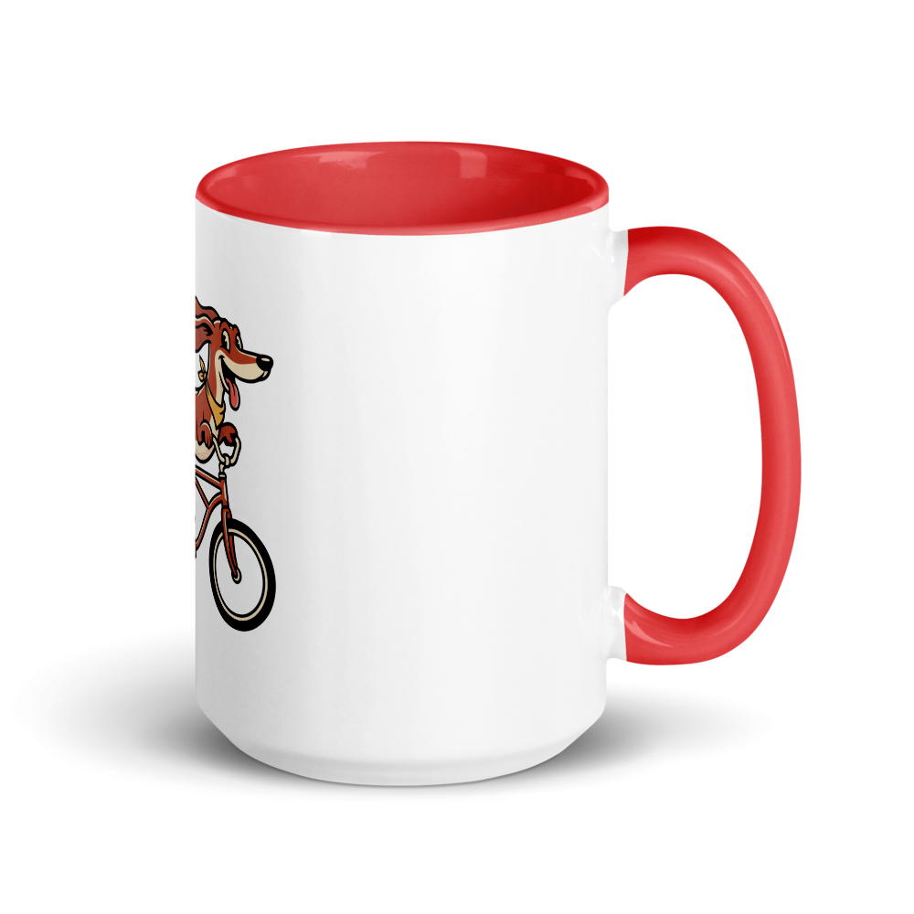 Dachshund on a Bike Ceramic Mug