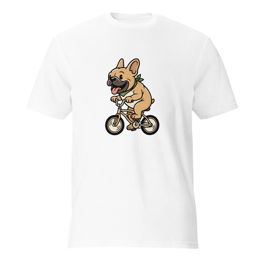 French Bulldog on a Bike Unisex T-Shirt
