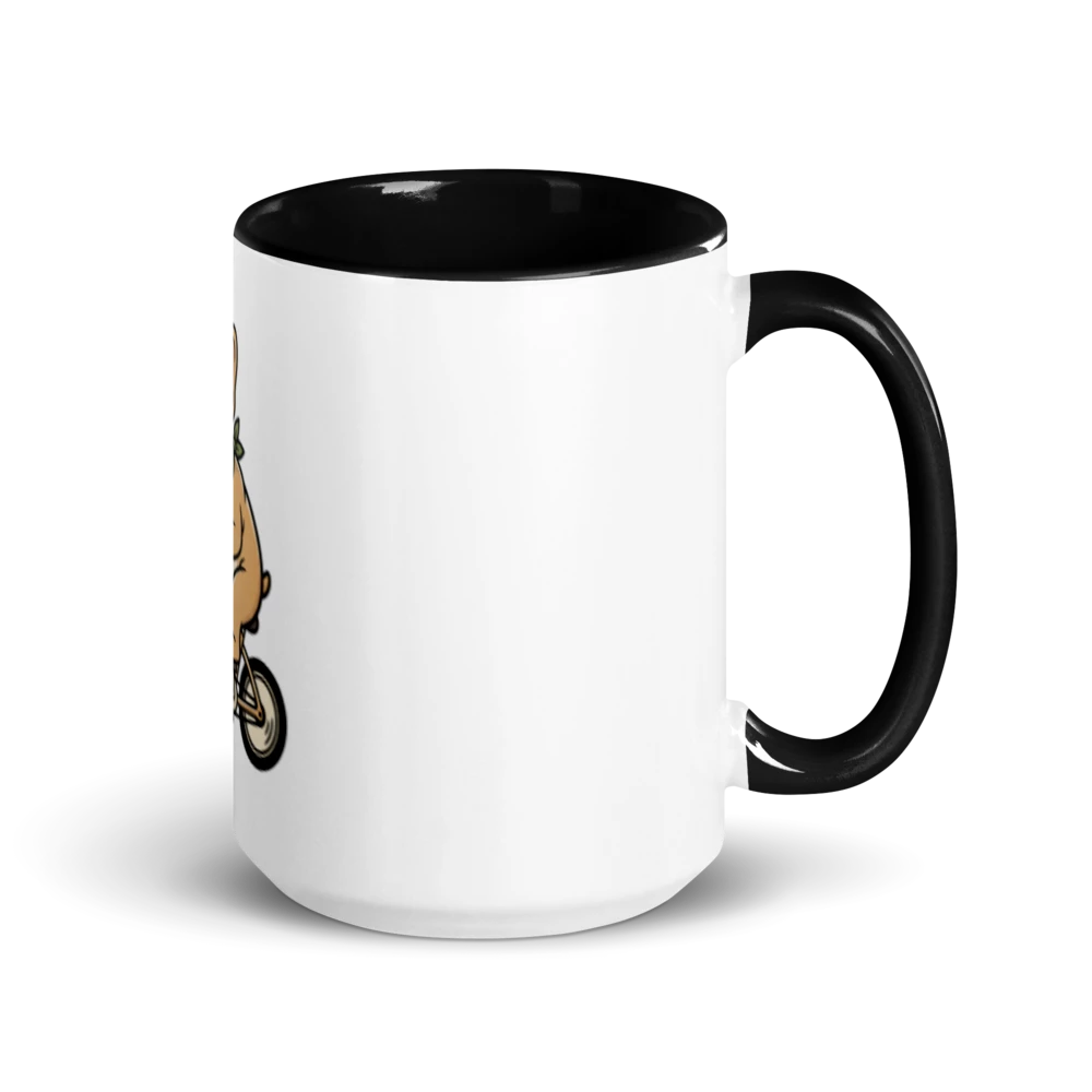 French Bulldog on a Bike Ceramic Mug