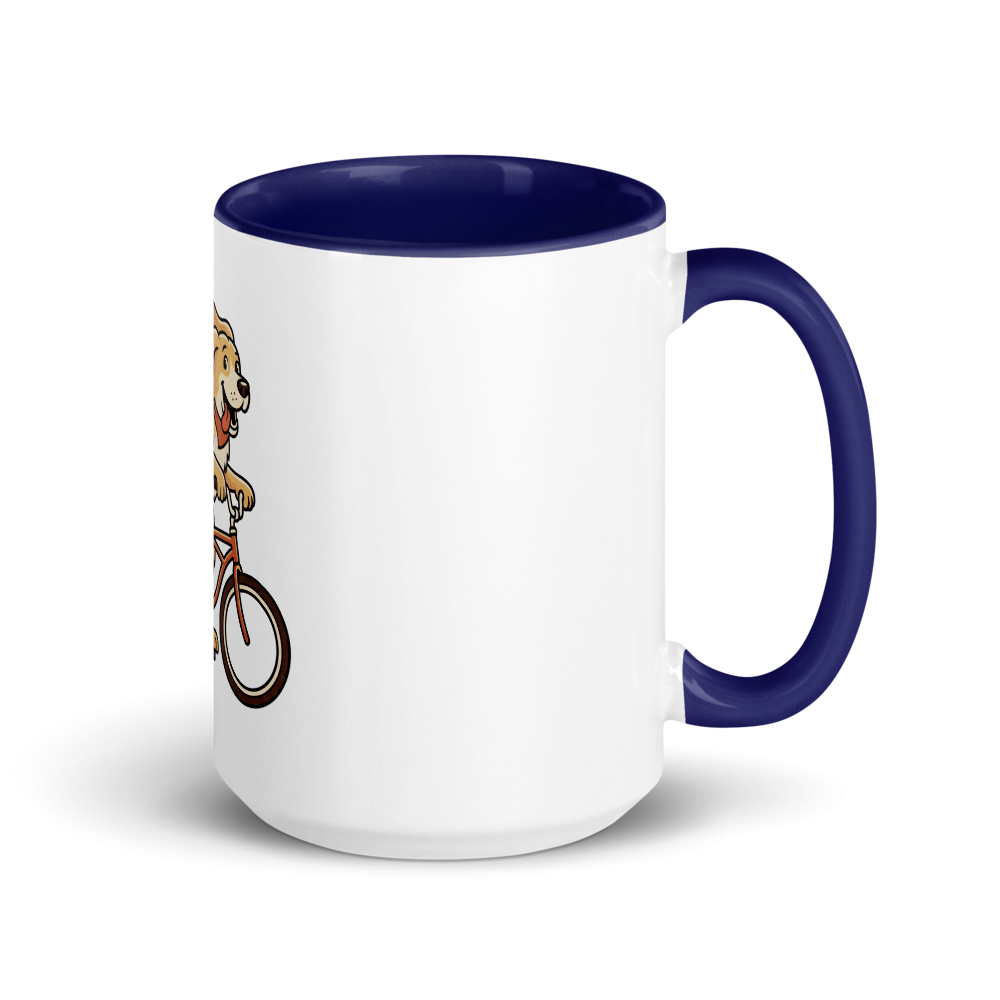 Golden Retriever on a Bike Ceramic Mug