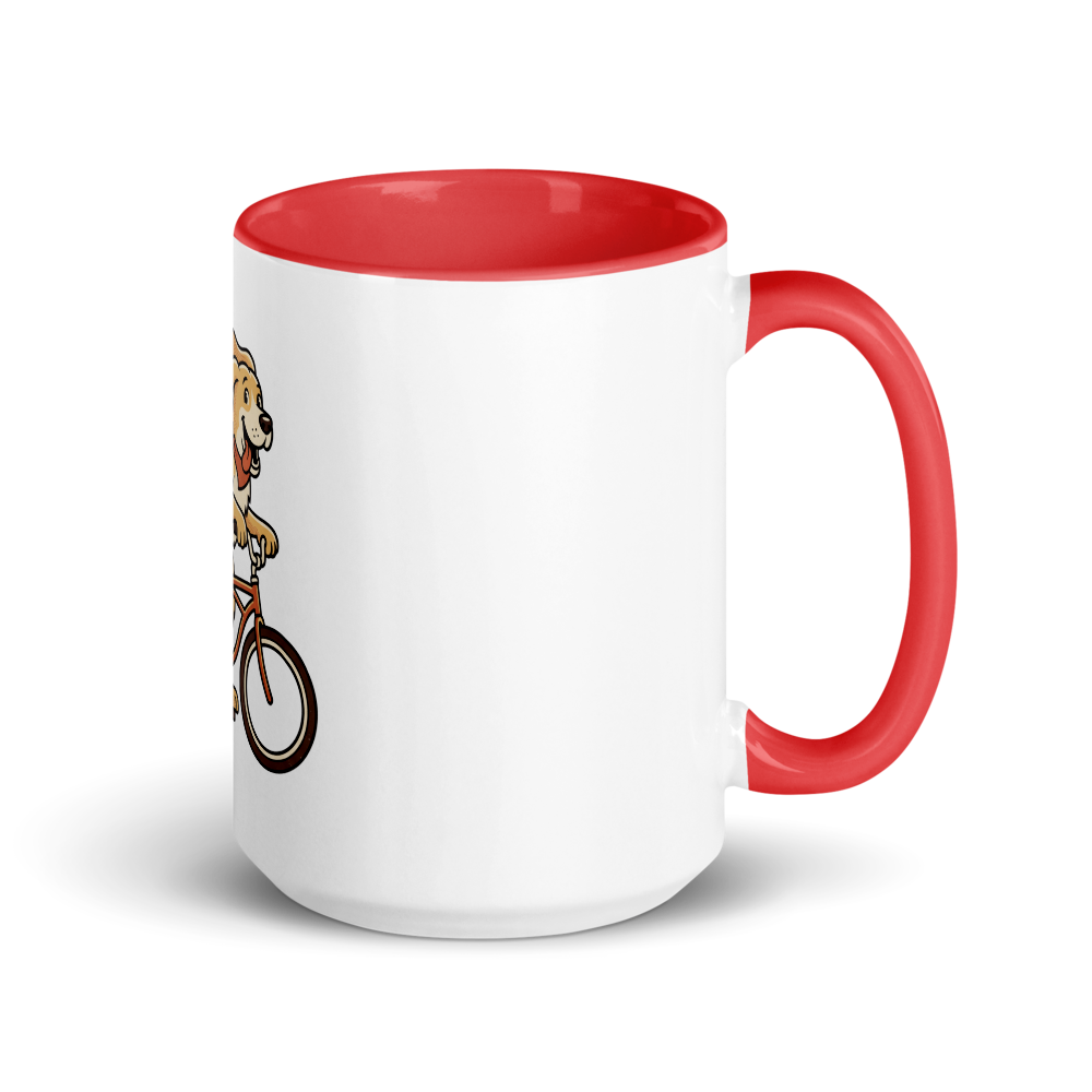 Golden Retriever on a Bike Ceramic Mug
