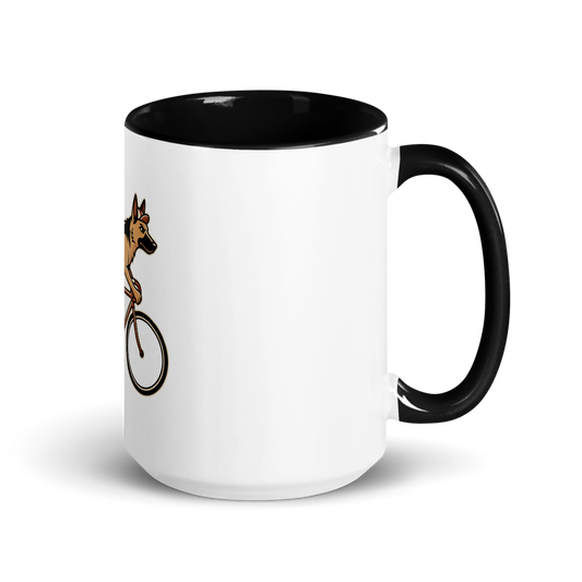 German Shepherd on a Bike Ceramic Mug