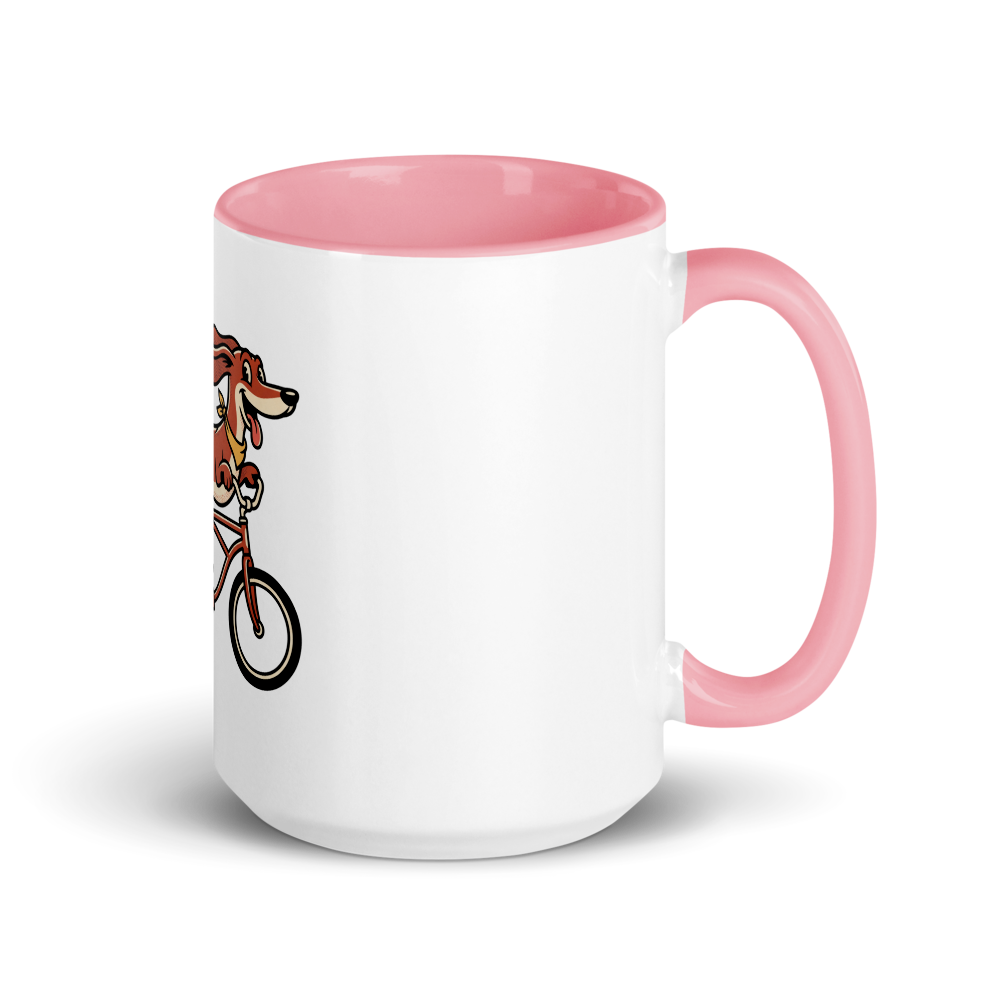 Dachshund on a Bike Ceramic Mug