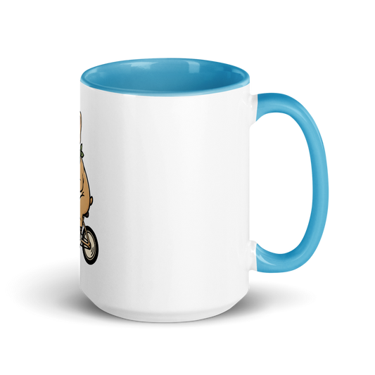 French Bulldog on a Bike Ceramic Mug