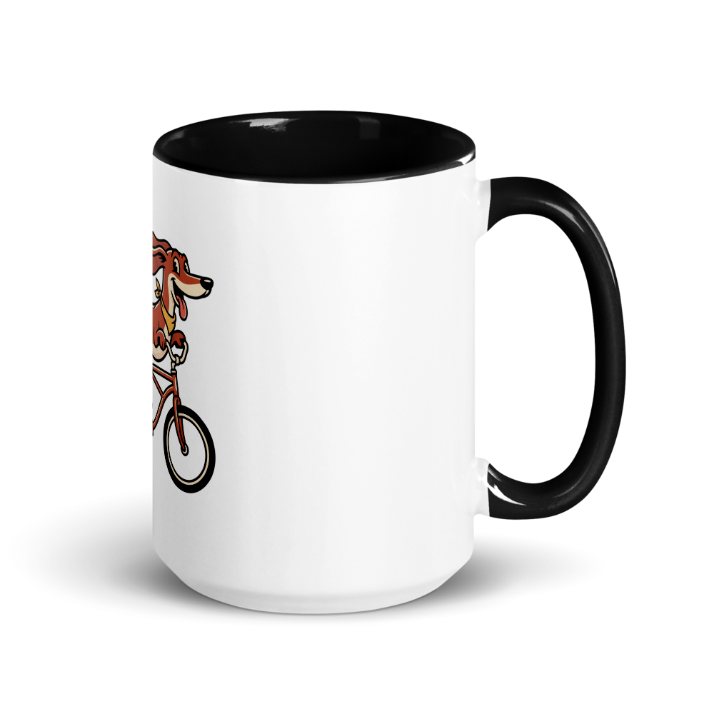 Dachshund on a Bike Ceramic Mug