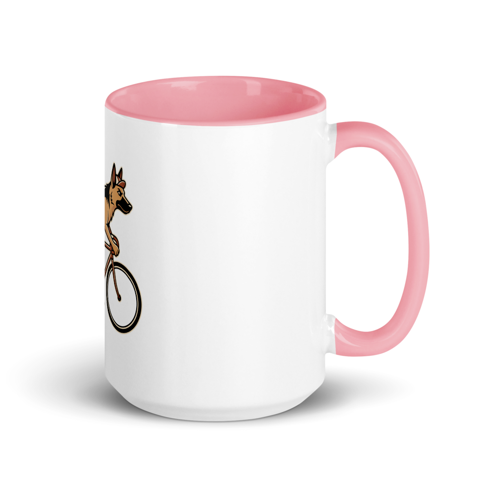 German Shepherd on a Bike Ceramic Mug
