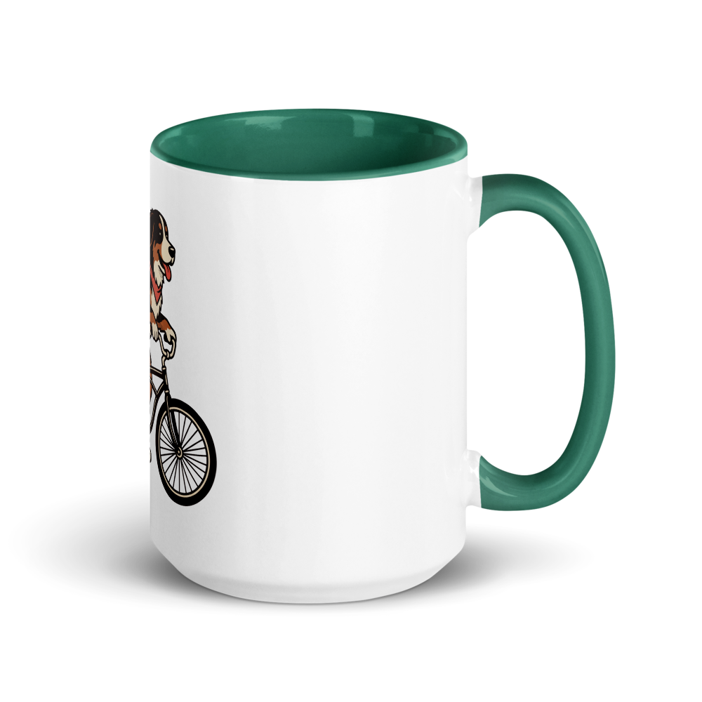 Bernese Mountain Dog on a Bike Ceramic Mug