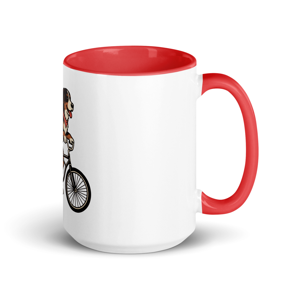 Bernese Mountain Dog on a Bike Ceramic Mug