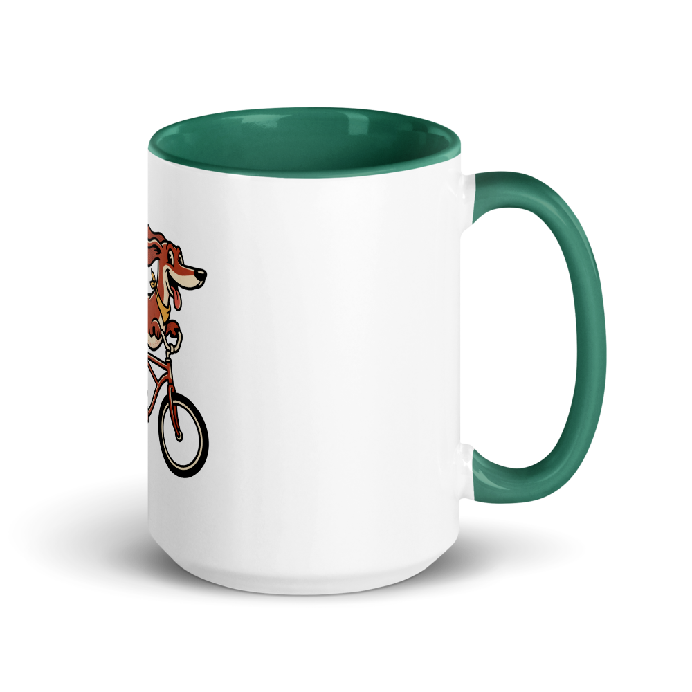 Dachshund on a Bike Ceramic Mug
