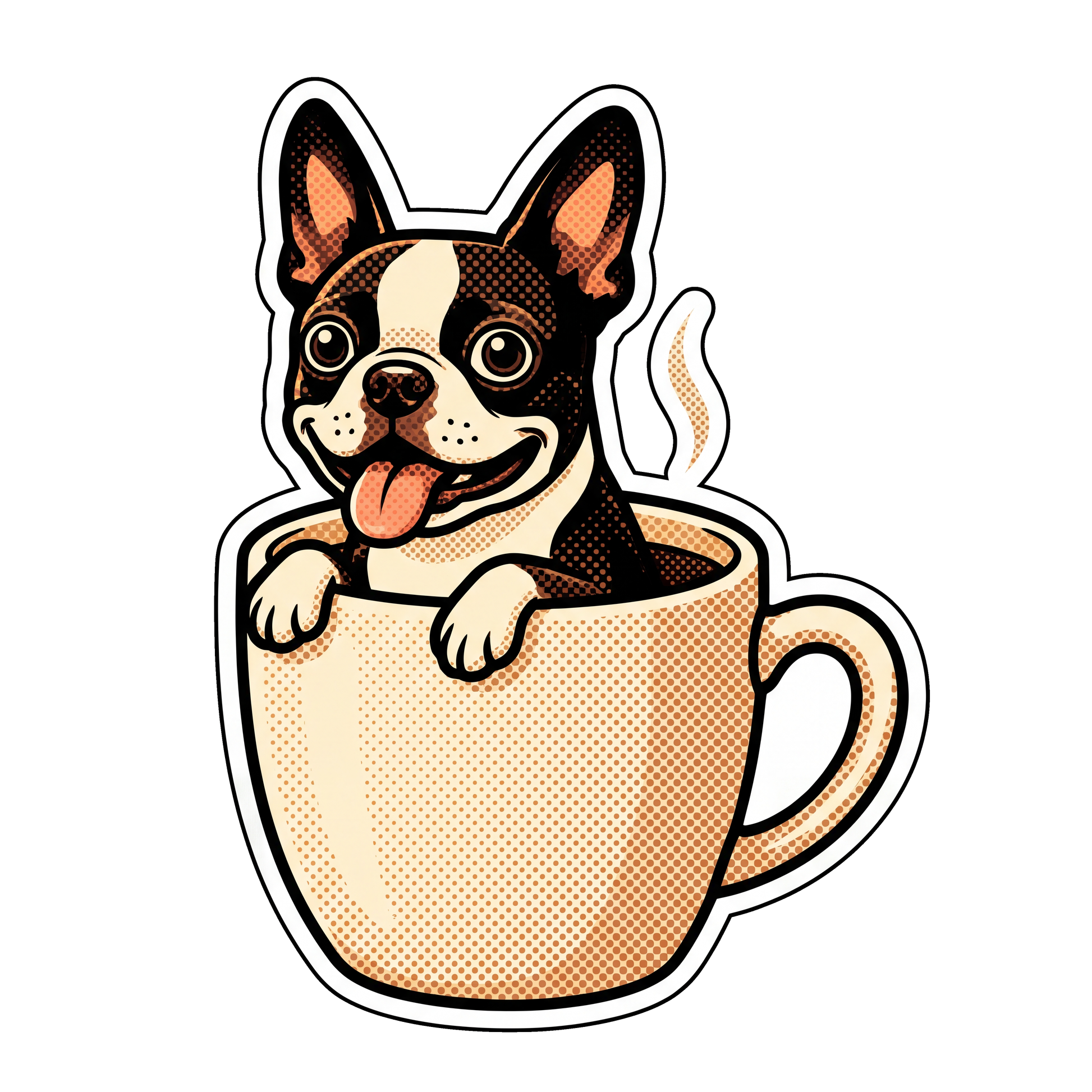 Boston Terrier in a Mug - full design