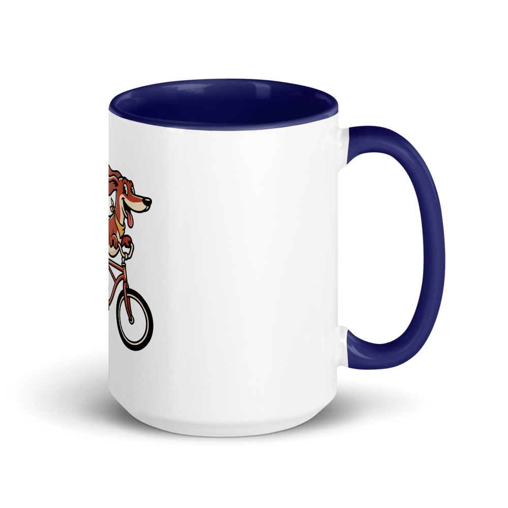 Dachshund on a Bike Ceramic Mug