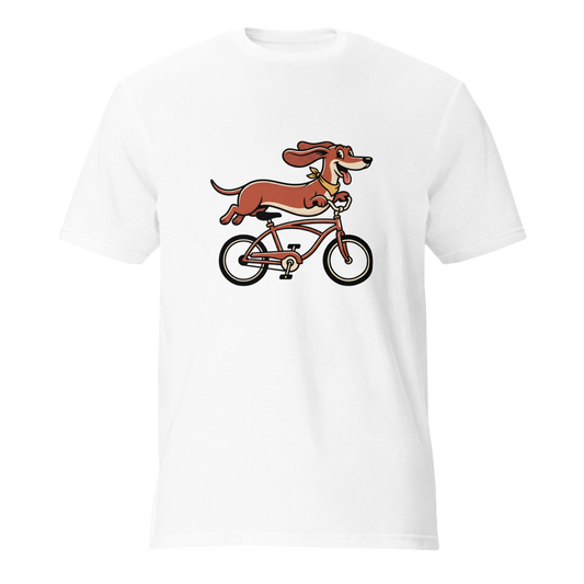 Dachshund on a Bike Unisex T-Shirt