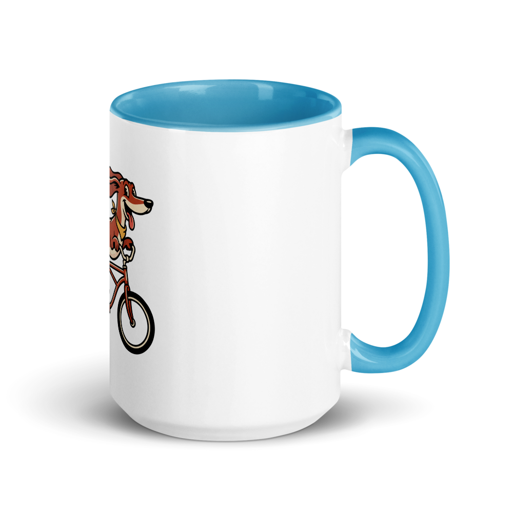 Dachshund on a Bike Ceramic Mug
