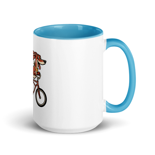 Dachshund on a Bike Ceramic Mug