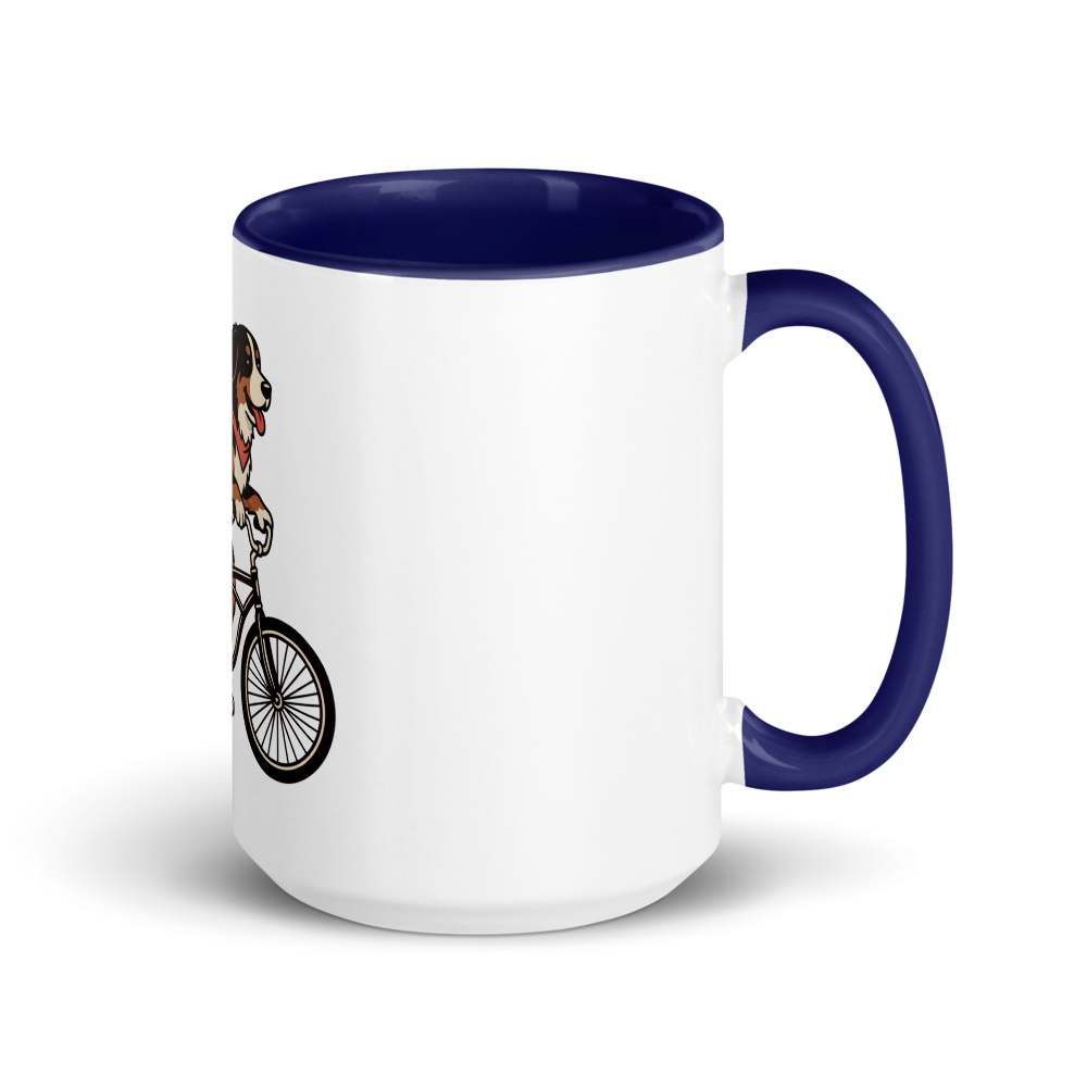 Bernese Mountain Dog on a Bike Ceramic Mug