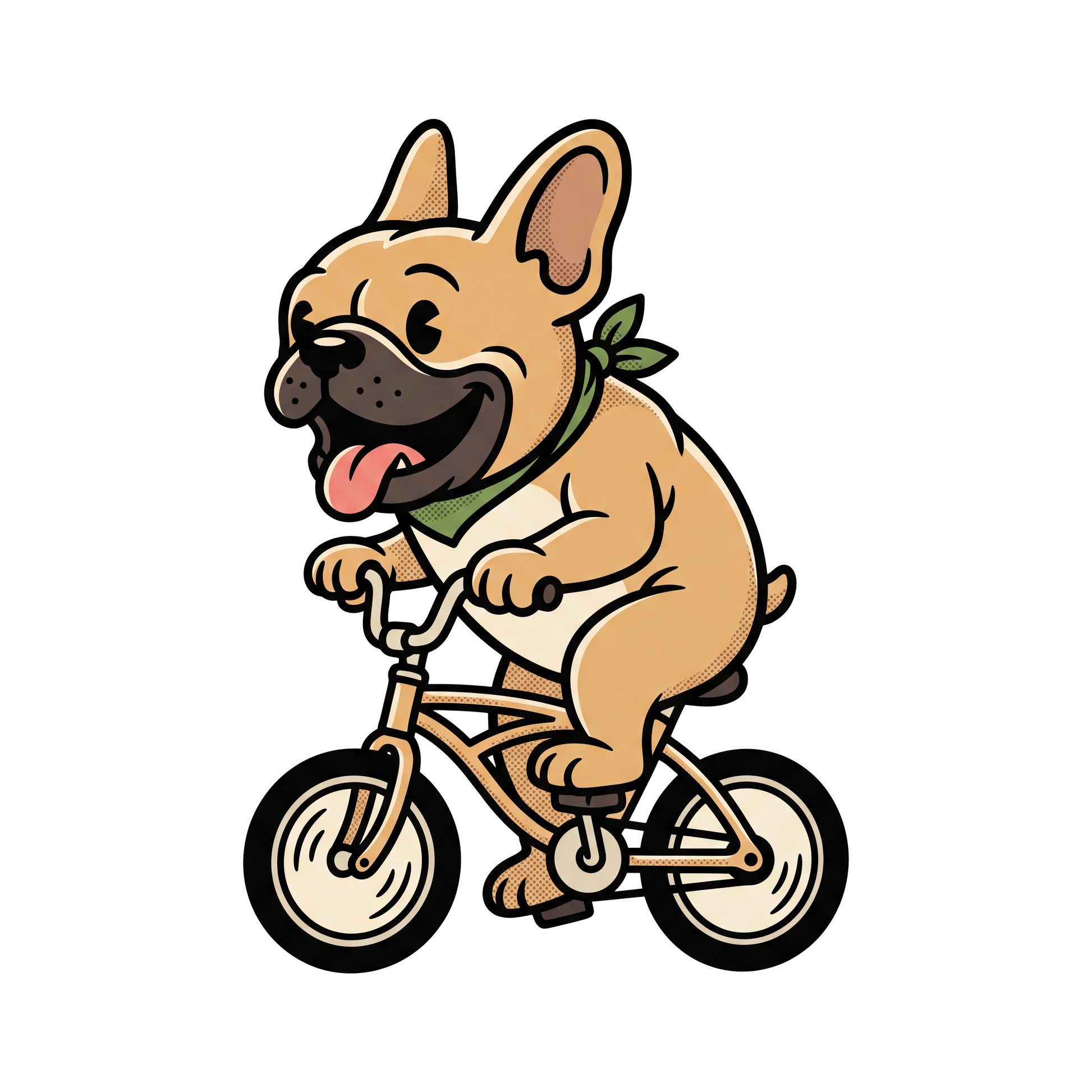 French Bulldog on a Bike - full design