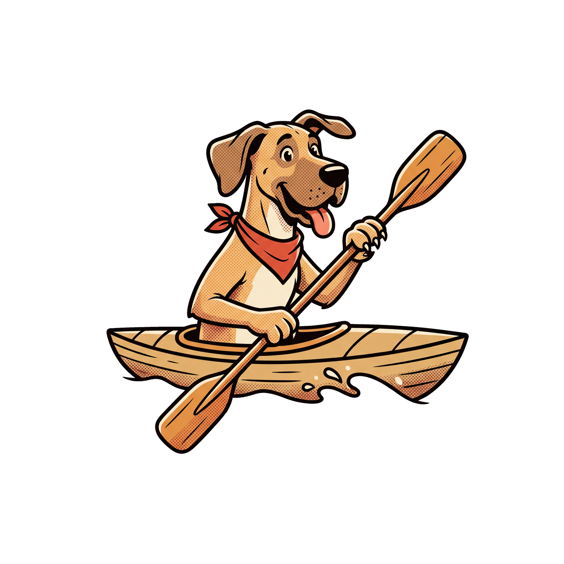 Great Dane in a Kayak t-shirt print design close-up detail